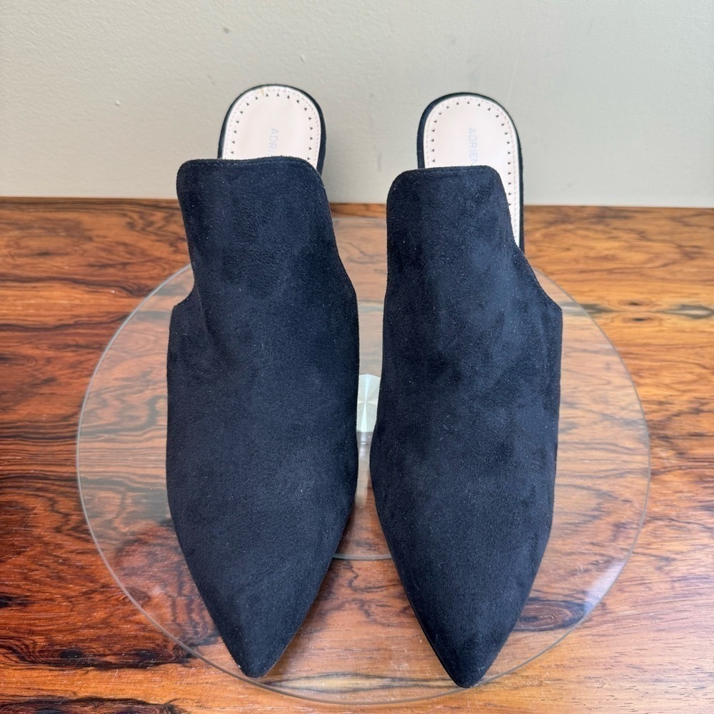 ADRIENNE VITTADINI Nella Faux Leather Block Heel Mules